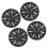 4 Pcs 19 Inch Wheel Hub Cap Matte Black Automobile 3