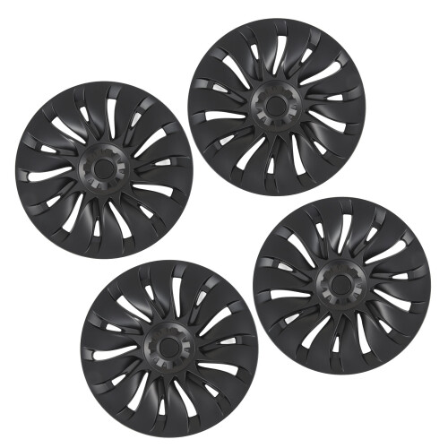 4 Pcs 19 Inch Wheel Hub Cap Matte Black Automobile 2