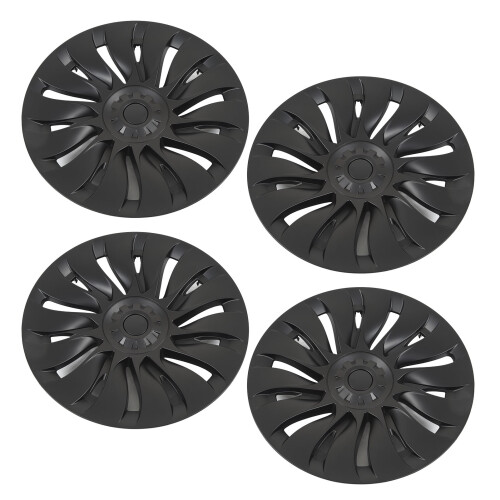4 Pcs 19 Inch Wheel Hub Cap Matte Black Automobile 1