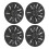 4 Pcs 19 Inch Wheel Hub Cap Matte Black Automobile 10