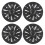 4 Pcs 19 Inch Wheel Hub Cap Matte Black Automobile 1