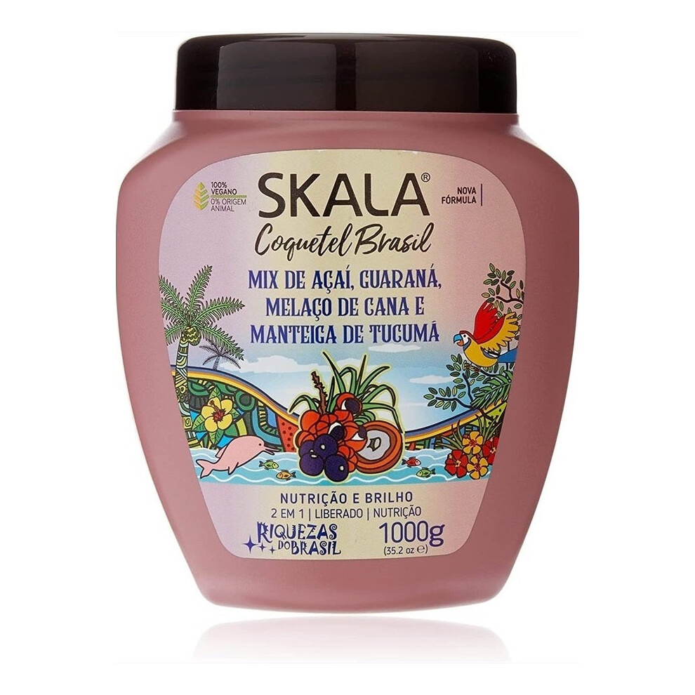 Cream Skala Hair Treatment (Coquetel Brasil) |Reduces Frizz And Strengthens Strands - 35.2 Oz 1000G