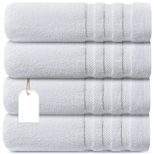 4X White Bath Towels 100% Egyptian Cotton Premium Soft Spa Hotel Quality Big Towels