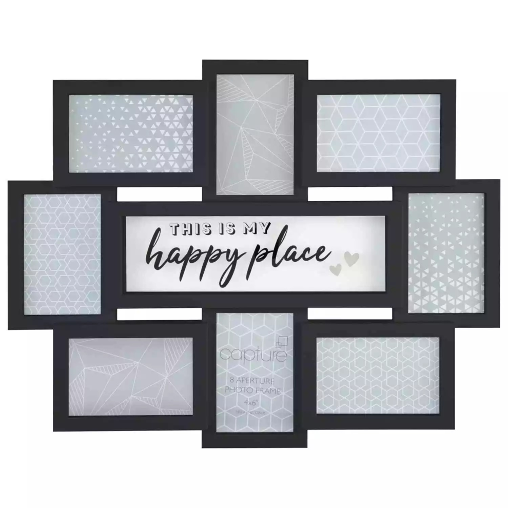 Multi picture photo frame 6x4 inches with 8 openings HP- Black-image-OPC-PJ9GP8N-NEW