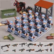 16PCS WWII Eighth Route Army Soldiers Doll Assembly Toys