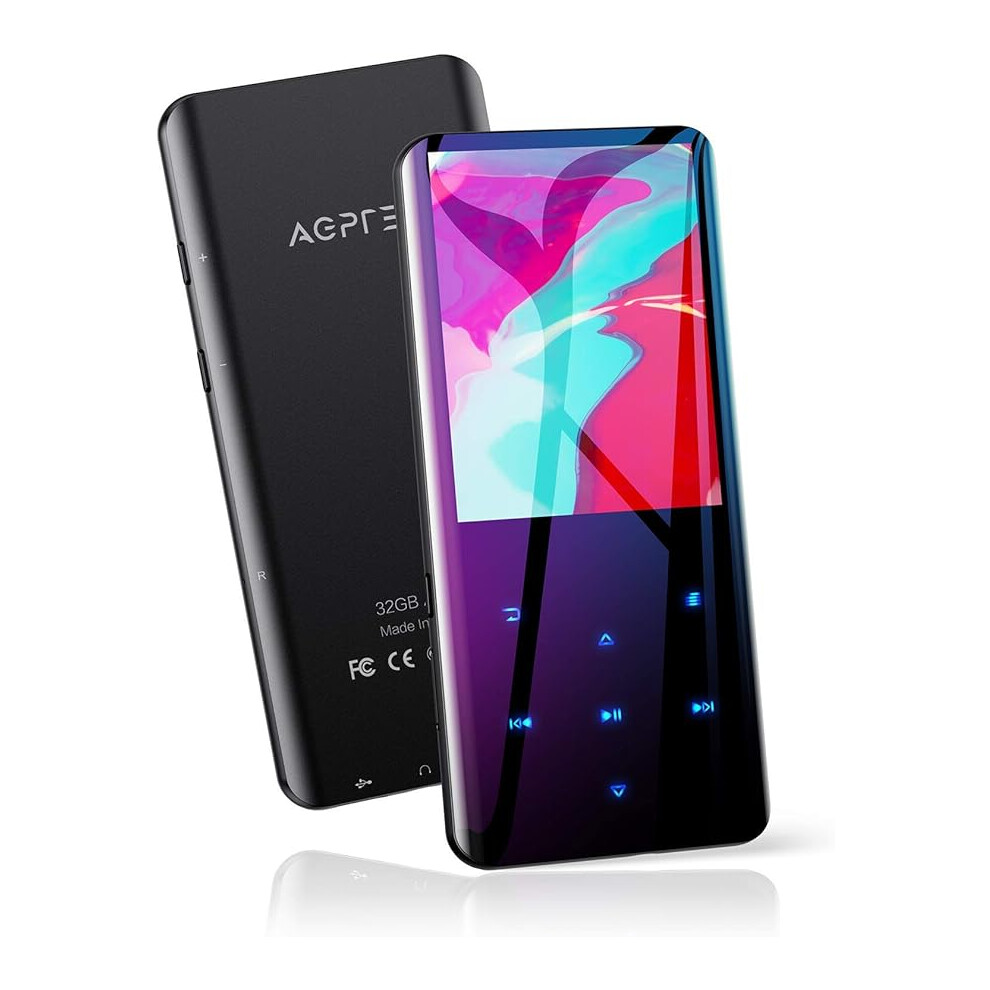 Agptek Mp3 Player With Bluetooth 5.3, 2.4 Inch Curved Screen, 32Gb Internal Memory Expandable Up To 128Gb, Music Player Built-In Speaker With Fm Radi 1234569874577