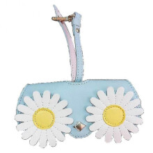 (Flower) Cute Cartoon Animal Sunglasses Case Women Portable Pu Leather Case