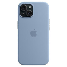 (Light blue) For Iphone 15 Case Compatible With Magsafe Anti-scratch Silicone Phone Cover-pink