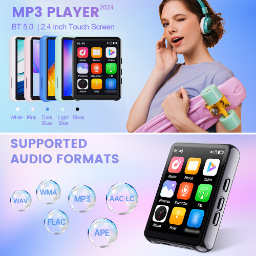 2.4in Touch Screen MP3 Player 8GB-128GB, Bluetooth, Radio, Recorder 1