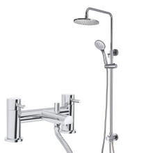 Winstead Round Exposed Multi Function Shower Set - Riser Rail Kit & Bath Shower Mixer Tap