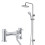 NES Home Winstead Round Exposed Multi Function Shower Set - Riser Rail Kit & Bath Shower Mixer Tap 1
