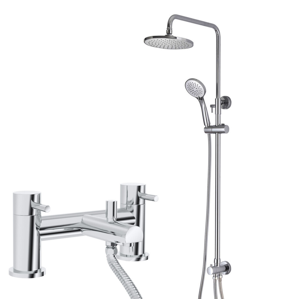 Winstead Round Exposed Multi Function Shower Set - Riser Rail Kit & Bath Shower Mixer Tap 8997330301247