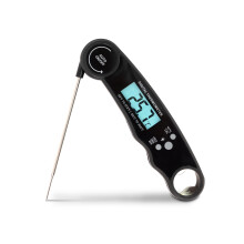 Keplin Meat Thermometer Instant Read Food Thermometer with Backlight LCD, Foldable Design, Auto Turn Off, Black