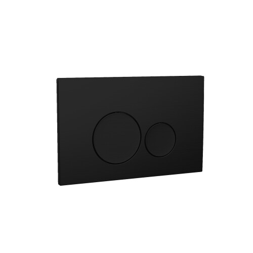 NES Home Nes Home Wall Hung Square Rimless Black Toilet, Cistern Frame Round Button 2