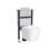 NES Home Nes Home Wall Hung Rimless Toilet White, Cistern Frame Matte Chrome Button 1