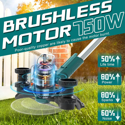 Cordless Grass Strimmer, Edger with2 x 4.0Ah Battery 2
