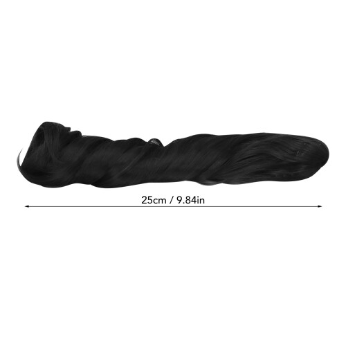 2 clips pour perruque de poupée, 25 cm, RomanCurly Noir naturel 1