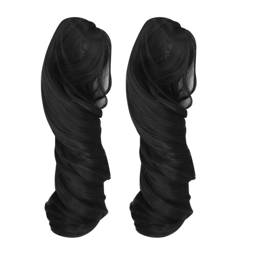 2 clips pour perruque de poupée, 25 cm, RomanCurly Noir naturel 2