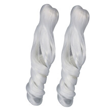 2 piezas de peluca para BJD, rizo romano, 25 cm, blanco lunar