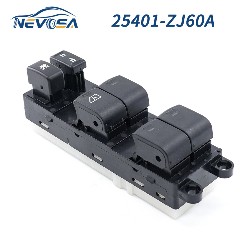 (25401-Zj60a) Nevosa 25401-Zj60a For 2008-2012 Nissan Sentra Pathfinder Left Side Double Lock Car Window Lifter Control Switch 25401Zj60a Part 6935158949076