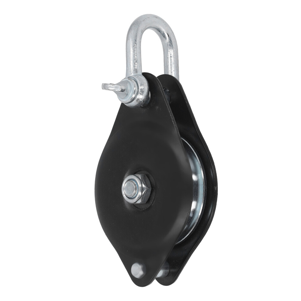 Heavy Duty 0.5T Alloy Steel Single Pulley Roller Crane Snatch Block 180X90mm 7661331047312