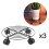3 Pcs Plant Pot Wheels Mover Trolley Caddy Garden Plate Stand 3