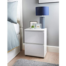 Norsk Glossly White 2 Drawer 38x36x51Cm