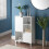 Sideboard Shelve White Gloss Table 30x60x88Cm 1