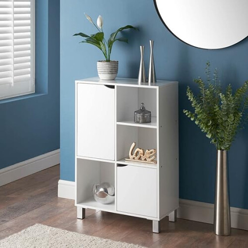 Sideboard Shelve White Gloss Table 30x60x88Cm