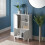 Sideboard Shelve White Gloss Table 30x60x88Cm 2