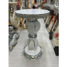 Venetian Mirrored Table Modern White 34x63Cm