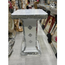 Venetian Mirrored Standing Table White 34x63Cm
