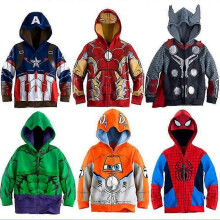 (110, Hulk) Boys' Spider-man Hooded Jacket 3~8 Years Old Children's Zip-up Hoodie