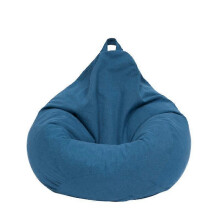 (100x120cm, Light blue) Bean Bag Cover Big Cotton Linen Lazy Beanbag Chair Sofa Covers Puff Relax Lounge Couch