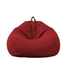 (100x120cm, red) Bean Bag Cover Big Cotton Linen Lazy Beanbag Chair Sofa Covers Puff Relax Lounge Couch