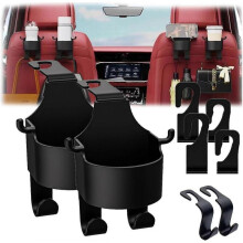 Multifunctional Hook for Car Seat Back 2 In 1 Car Hook & Backseat Cup Holder Car Seat Headrest Cup Holder with Hooks Multifunctional Seat Cup Holder H