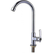 Cold Water Sink Faucet Single Handle One Hole High Arc Deck Mount Stainless Steel Bar Faucet