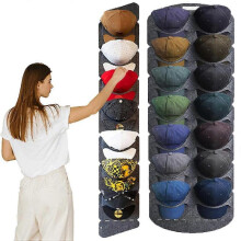 (130*24cm) Baseball Cap Display Rack, Door Back Wall Non-woven Large Hanging Hat Storage Bag, Storage And Display Your Baseball Cap