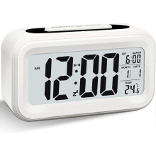 Digital Alarm Clock, Led Light Up Alarm Clock, Battery Operated Silent Aalarm Travel Clock with Big Numbers for Kids Girls Boys Teens Adults, Alarm Cl