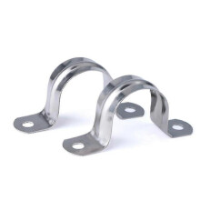 (40mm) 20pcs Pipe Strap Clamp 304 Stainless Steel Pipe Clips U Shaped Pipe Straps Saddle Clip Two Hole A