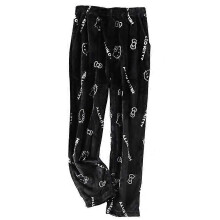 (LK2342-EEE, L) Pajamas Black Anime Flannel Woolen White Cartoon Casual Home Pants Autumn Fashion Trousers Plush Gift