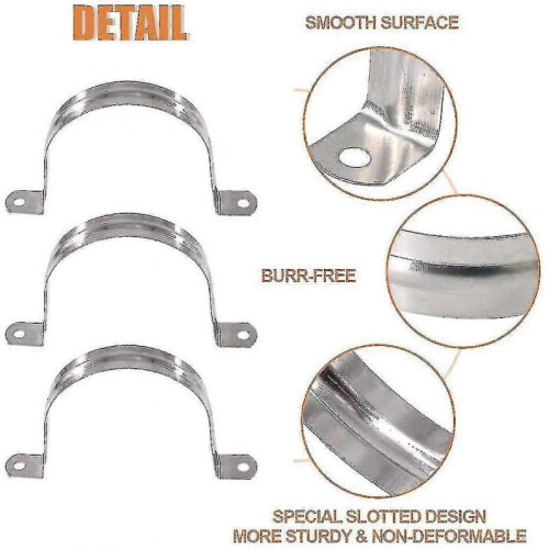 (32mm) 20pcs Pipe Strap Clamp 304 Stainless Steel Pipe Clips U Shaped Pipe Straps Saddle Clip Two Hole A 2