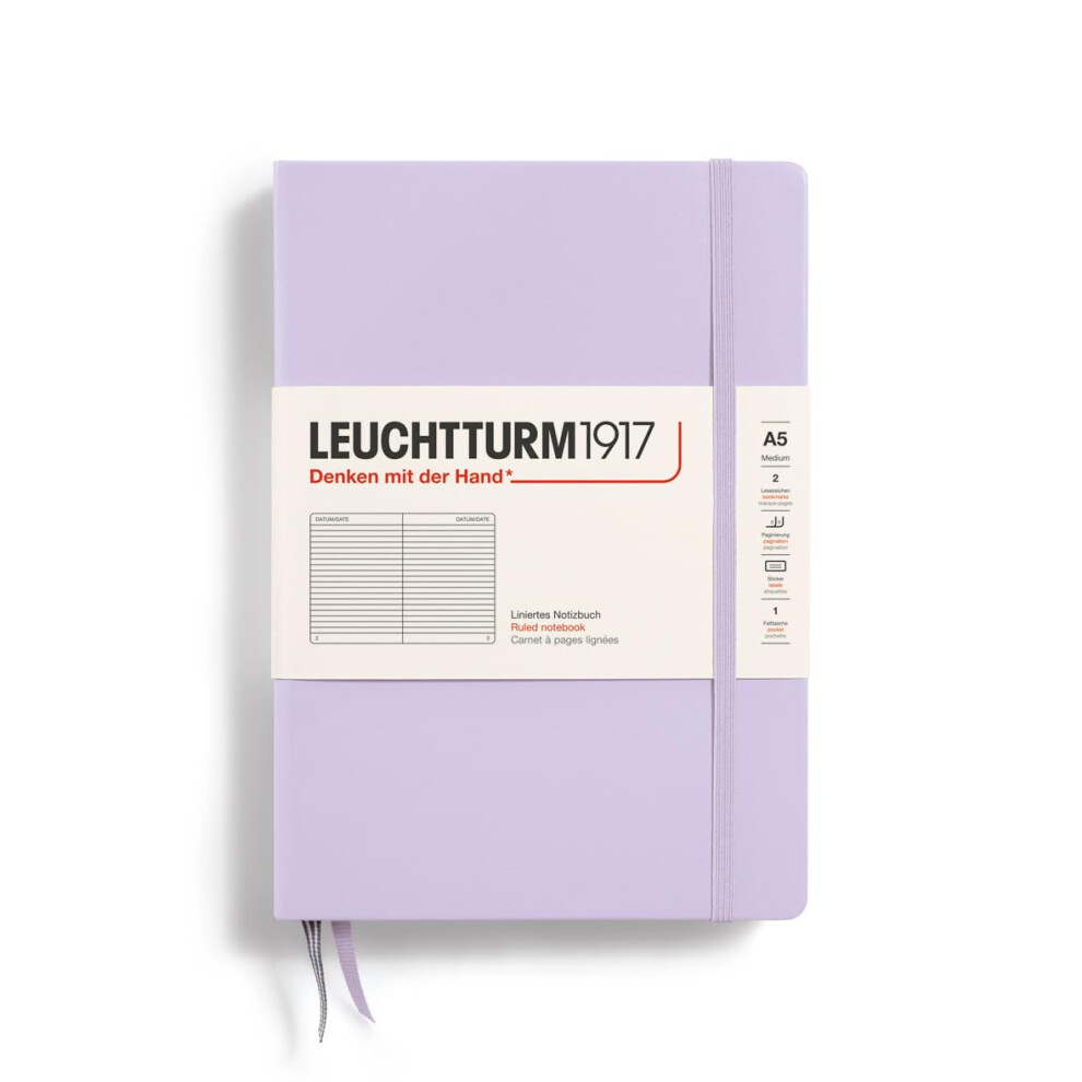 LEUCHTTURM1917 - Notebook Hardcover Medium A5-251 Numbered Pages for Writing and Journaling (Lilac  Ruled)-image-OPC-PGS9FWB-NEW