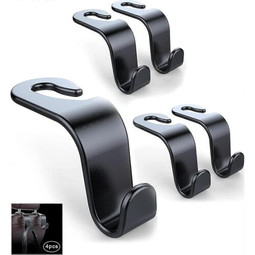 (Plastic) Auto Hooks, 4 Pcs Car Storage Organiser Bag Hooks, Car Seat Headrest Hanger