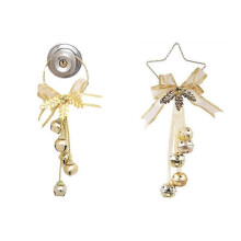 (gold) 2pcs Christmas Jingle Bell And Bow Door Hanger Wall Hanger Ornaments For Christmas Holiday Wreath
