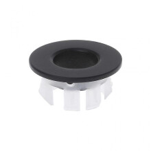 (Black) Bathroom Basin Sink Overflow Cover Six-foot Round Insert Chrome Ring Hole Cap
