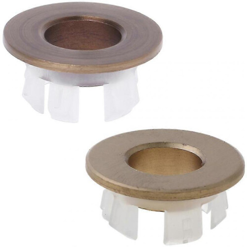 (Brown) Bathroom Basin Sink Overflow Cover Six-foot Round Insert Chrome Ring Hole Cap 1