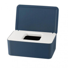 (Blue White) Tissue Box With Lid Baby Wipes Dispenser Pouch For Napkin Wet Wipe Storage Box For Home