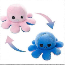 (20cm, Dark Blue Pink) NEW 20cm 30cm 40cm Giant Reversible Octopus Stuffed Animal Reversible Happy Sad Octopus Plush Toy Gift