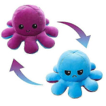 (30cm, Blue Purple) NEW 20cm 30cm 40cm Giant Reversible Octopus Stuffed Animal Reversible Happy Sad Octopus Plush Toy Gift